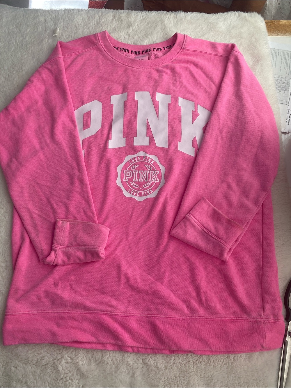 Victoria's Secret PINK Hot Pink Crewneck Pullover